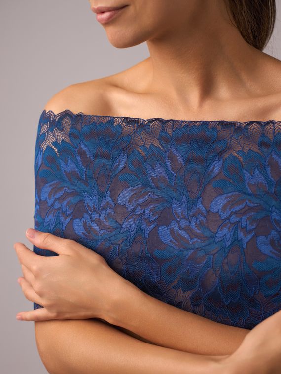 03-77 Кружево эластичное 24 см, т-синий 061