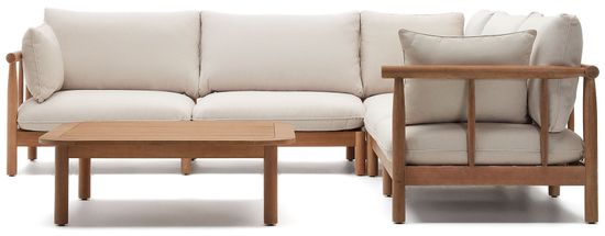 Комплект Sacova 5-местный угловой диван и журнальный столик из массива эвкалипта La Forma Испания 