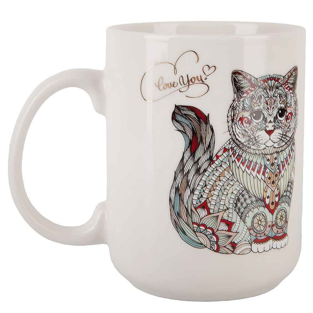 Кружка "Kitty" v=380мл (фарфор) (картонная цветная лента)