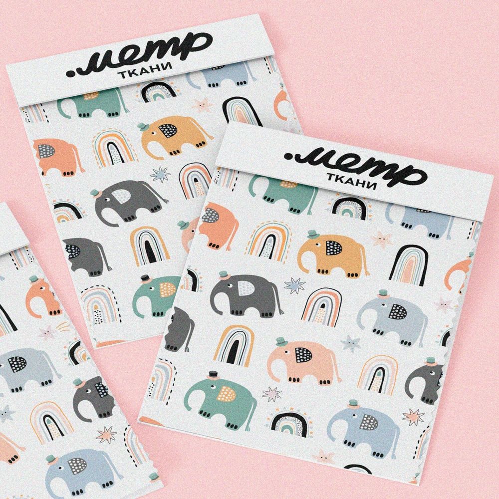 Ткань блэкаут слоники