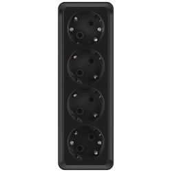 Розетка Intro Quadro 2-208-05 четверная с заземлением 4х2P+E 16А-250В IP20 ОУ антрацит | Intro Quadro