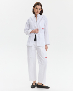 Халат укороченный медицинский унисекс Френч, белый