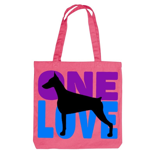 Тканевая сумка "One love - Doberman"