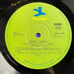 Винтажная виниловая пластинка LP Coleman Hawkins With Eddie Lockjaw Davis Night Hawk (Югославия 1980)