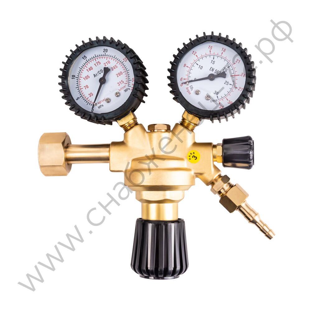 Регулятор FoxWeld WR500 (аргоновый/углекислотный, 1 манометр, 1 расходомер, вентиль, пр-во FoxWeld/КНР)