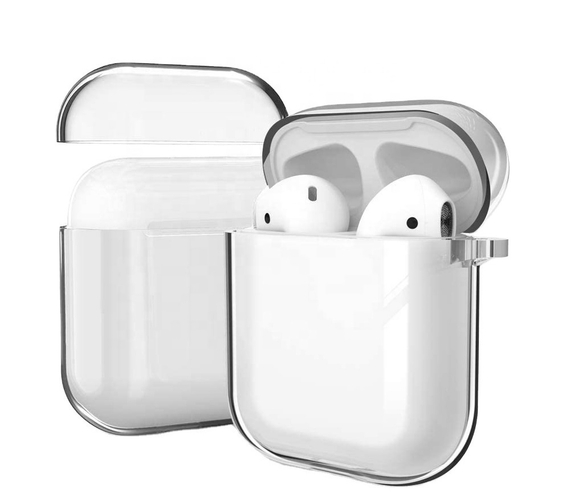 Чехол силикон прозрачный для наушников AirPods 1 и 2, Crystal Series Case