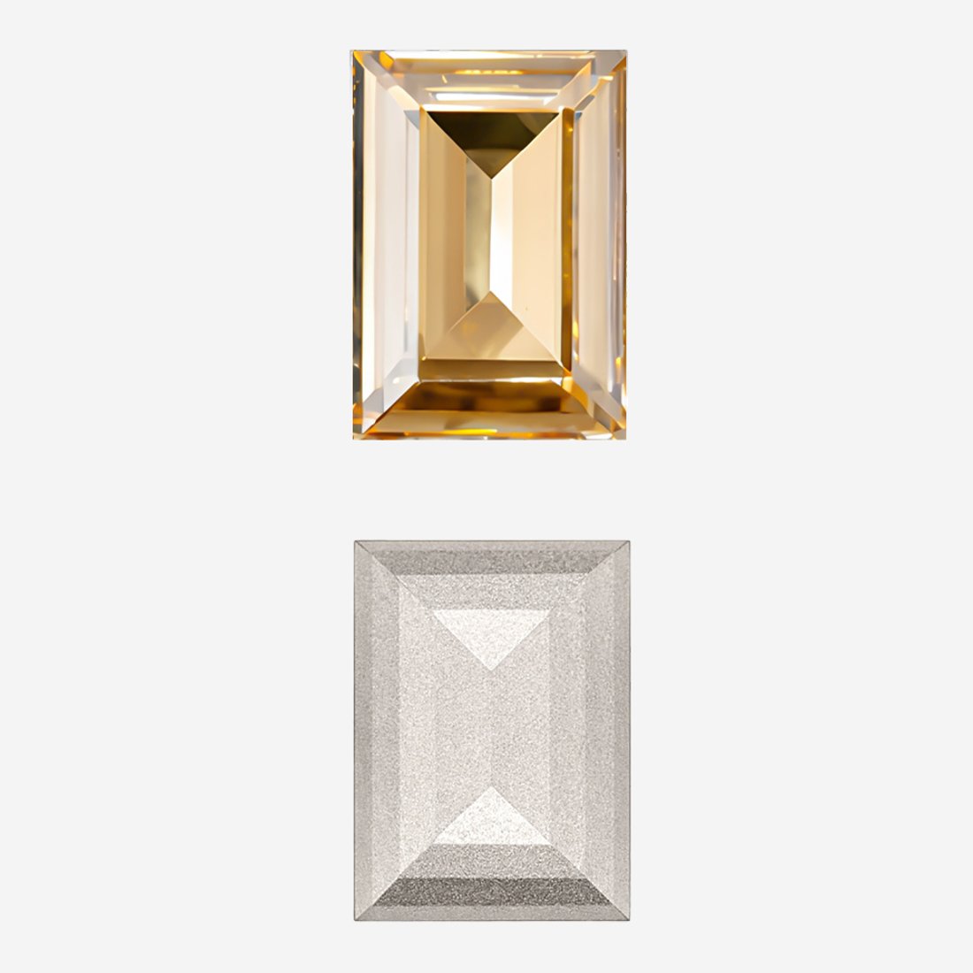 Кристалл Прямоугольник (Step Cut Fancy Stone), оттенок "Светло-золотистый Кристалл"/"Light Golden Crystal", 14*10мм