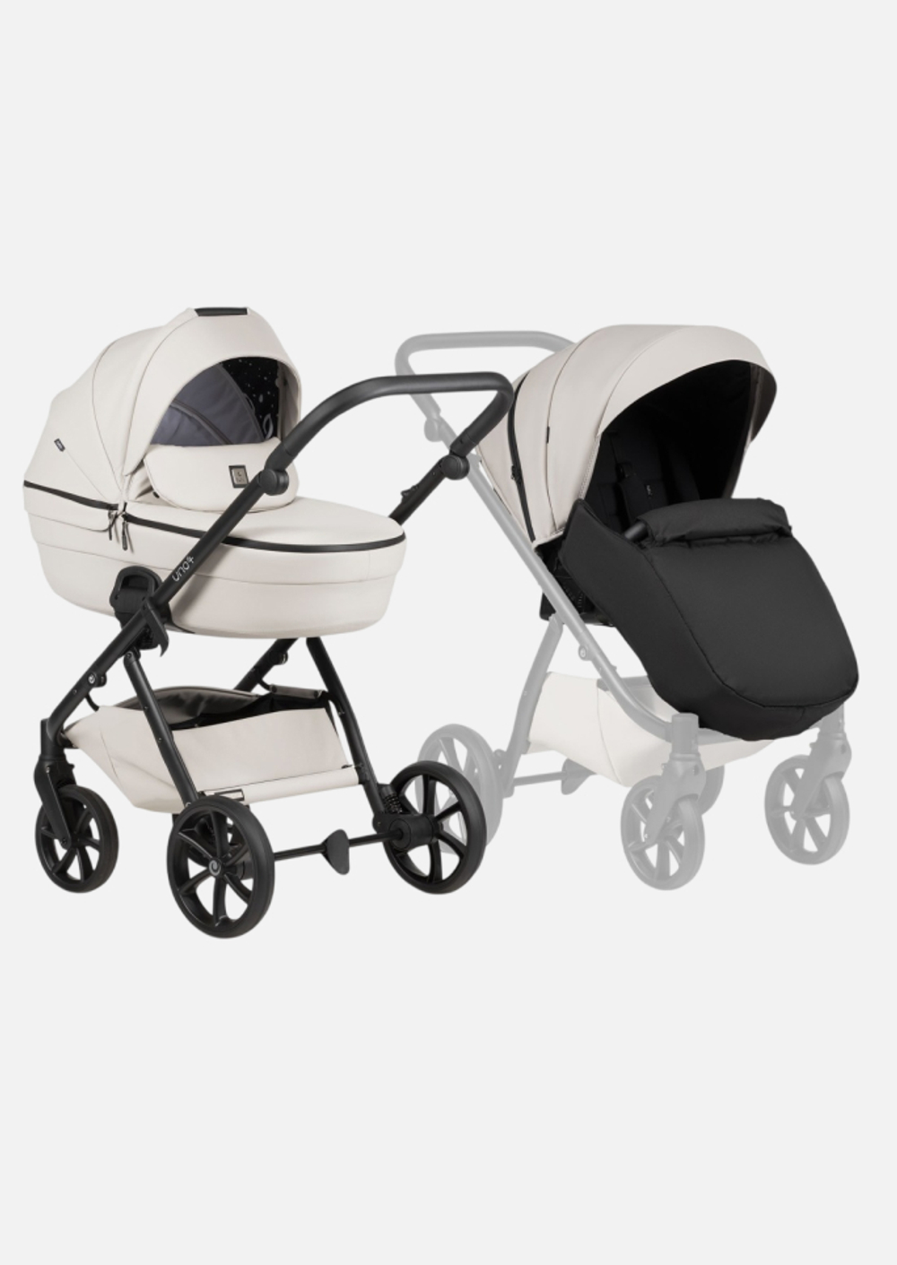 Tutis Коляска 2 в 1 UNO 6+ Leather Latte