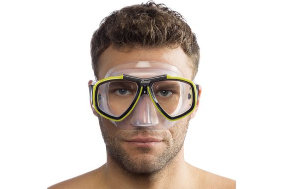 Маска Cressi Focus прозрачный силикон желтая рамка