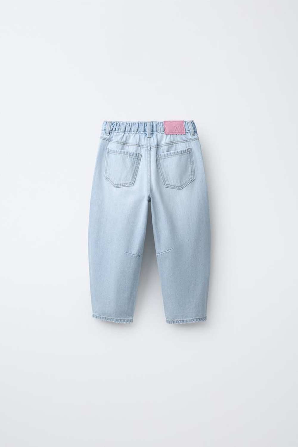 ZARA ДЖИНСЫ BARREL, ГОЛУБОЙ