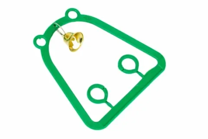 HOMEPET Качели для птиц с колокольчиком 9,5*9,5 см, изумрудные