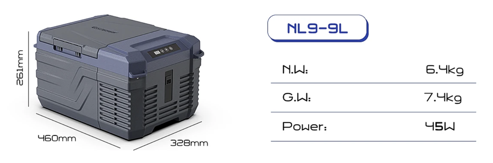 NL9 / - Автохолодильник (9 л, с Bluetooth) компрессорный Alpicool NL9 (9 литров) 12-24-220В с Bluetooth (Гарантия 14 дней)