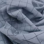 Варёный хлопок "Черная клетка на пепельно-голубом, 1.5*1.5 см"