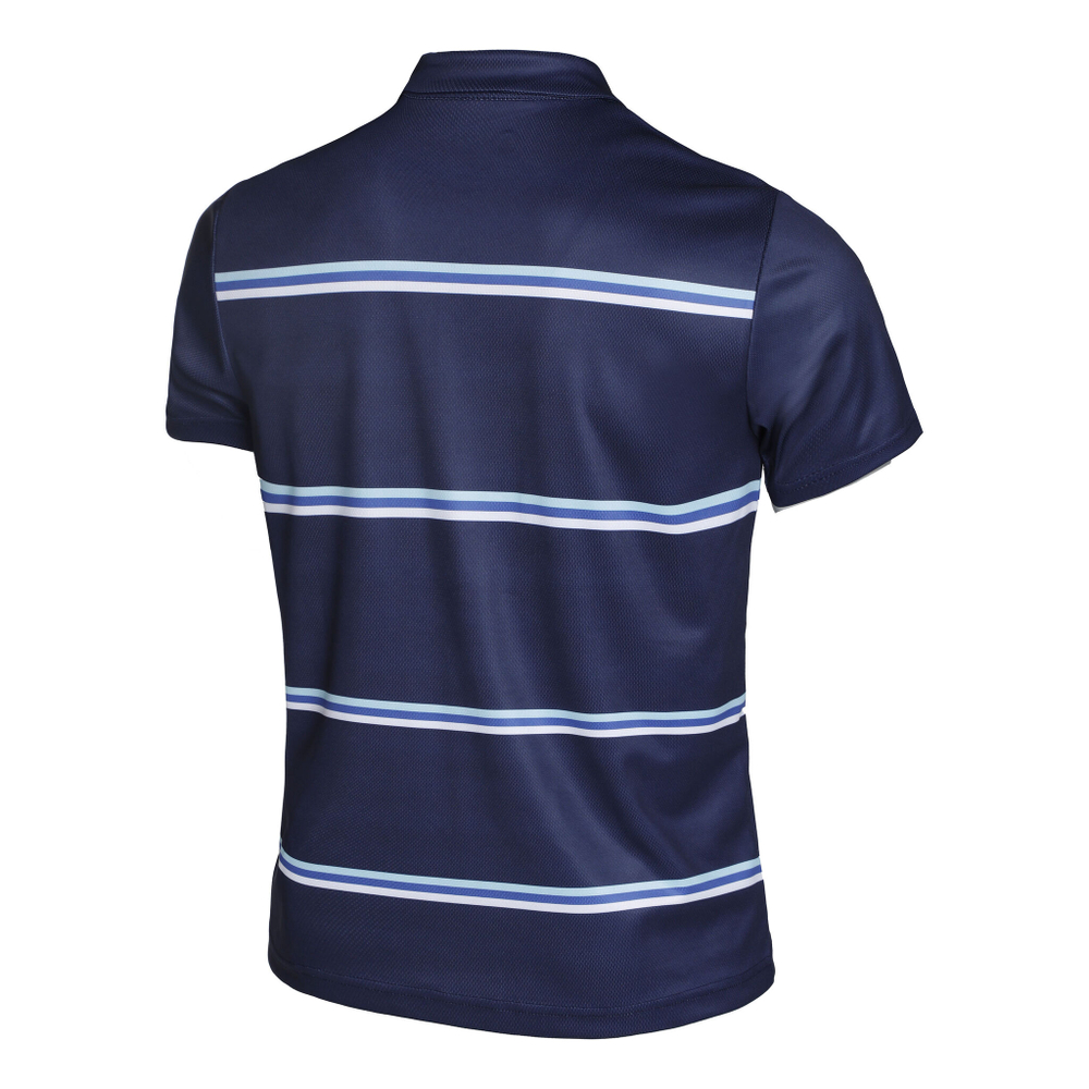 Мужское теннисное поло Quiet Please Ocean AOP Stripe Tournament Polo Men - Blue
