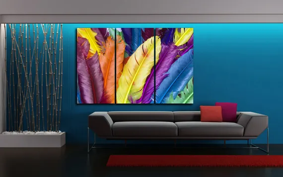 Модульная картина "Яркое перо"