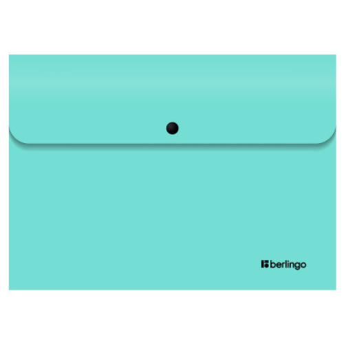 Папка-конверт на кнопке Berlingo "Instinct" А4, 330мкм, мятный