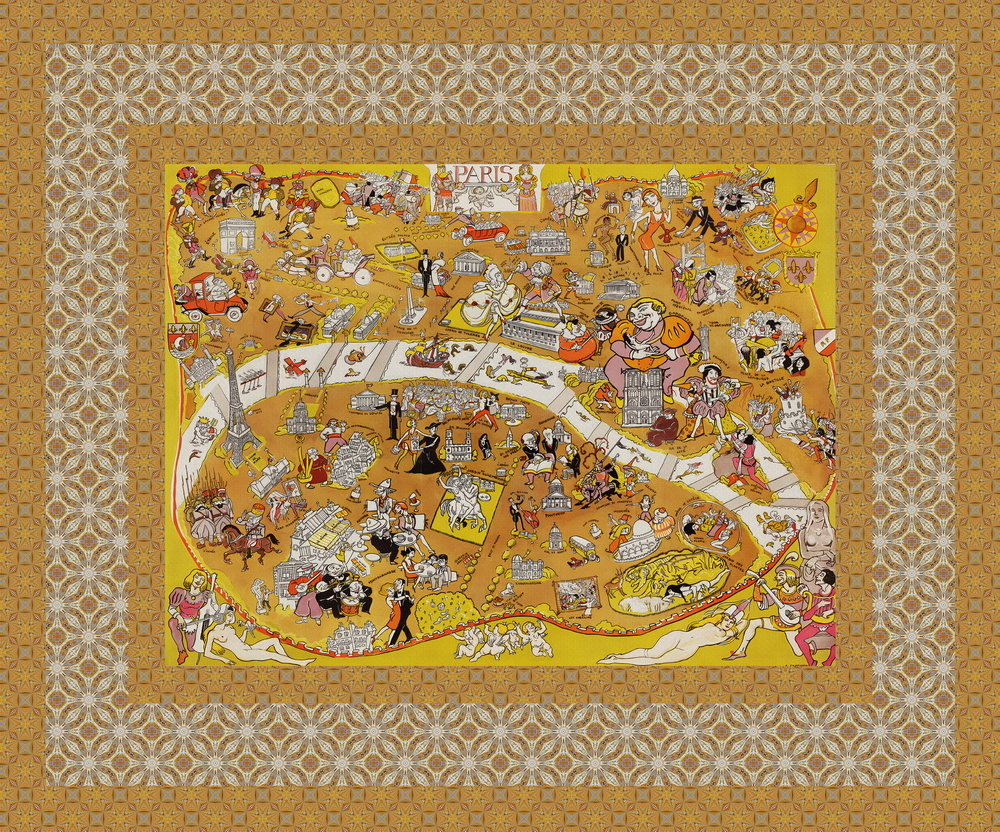 Скатерть "Сатирическая карта Парижа"
