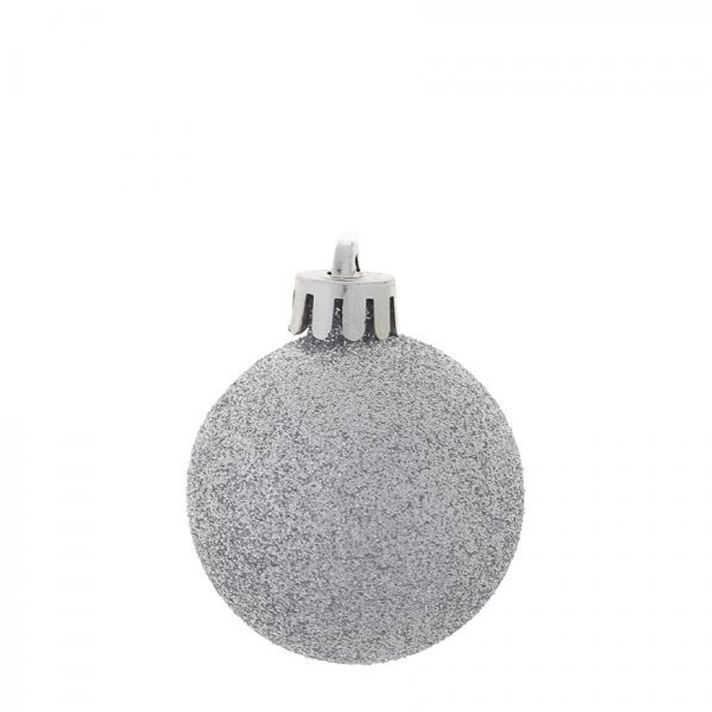 GAEM Набор из 12шт, Украшение новогоднее Шар "Серебряный жемчуг", D 4 см, L9,5 W9,5 H10,5 см