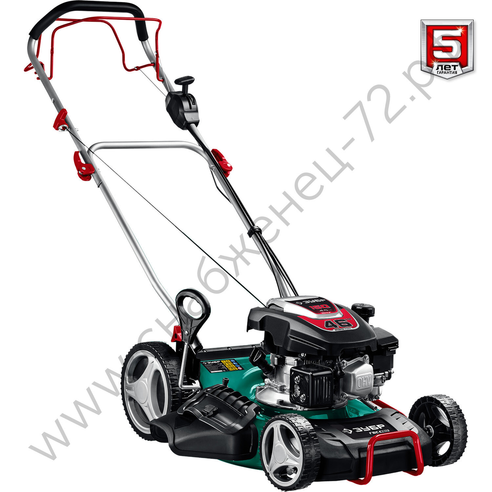 ЗУБР 460 мм, 4.5 л.с., бензиновая самоходная газонокосилка (ГБС-460)