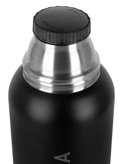 Термос Relaxika 103 (1,2 литра), черный (стикерпак "Зимний спорт")