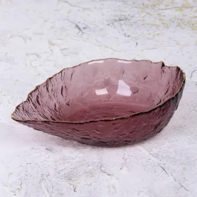 Салатник стеклянный «ICE CRYSTAL» 19,5см сиреневый