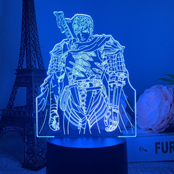 Акриловый светильник на черной подставке "Берсерк - Гатс"