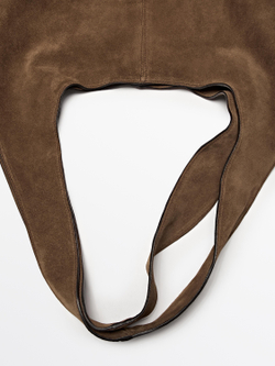 Massimo Dutti Сумка-тоут из натуральной кожи, экрю