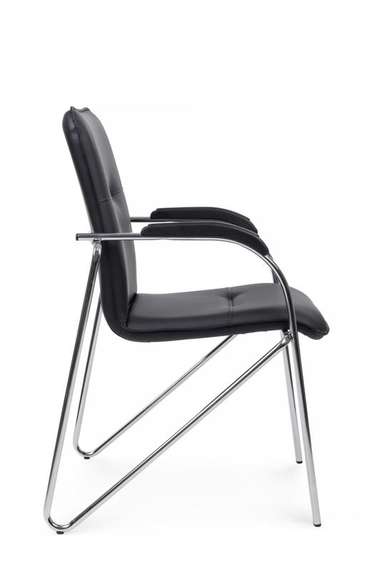 Стул Самба с пластиковыми подлокотниками SMB-03H Хром гальв. Черный