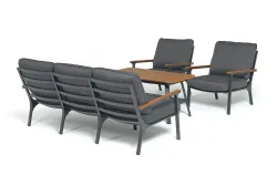 "Крокус" лаунж-зона 5-местная из алюминия, цвет темно-серый