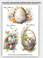 Трансфер для декупажа переводной рисунок для поверхностей пасхальный 012