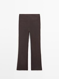 Massimo Dutti Брюки-клеш из 100% льна, фиолетовый