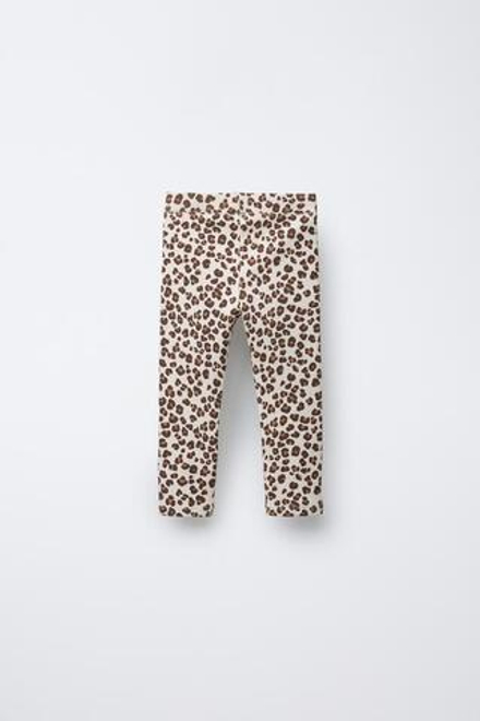 ZARA ЛЕГИНСЫ ИЗ ТКАНИ В РУБЧИК С ПРИНТОМ, РЫЖЕВАТО-КОРИЧНЕВЫЙ