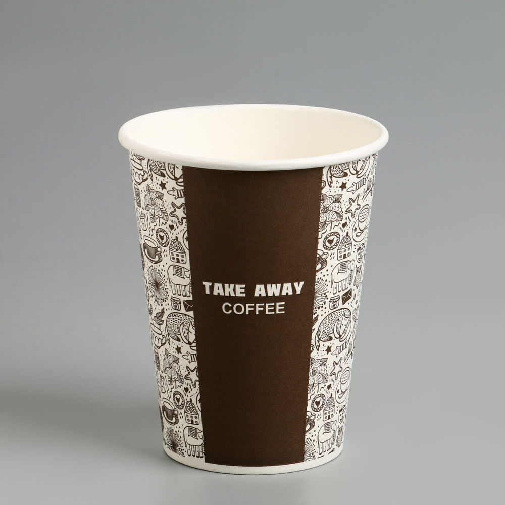 Стакан ГН 350 мл (d-90 мм) бумажный "COFFEE" (50/1000 шт.) ЛигаПак