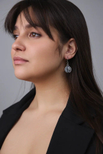 Серьги монеты с профилем королевы Елизаветы, оттенок серебро, замок левербек