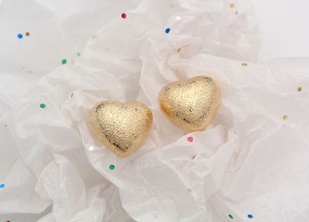 Серьги-гвоздики "Сердце. Фактурные" 17мм