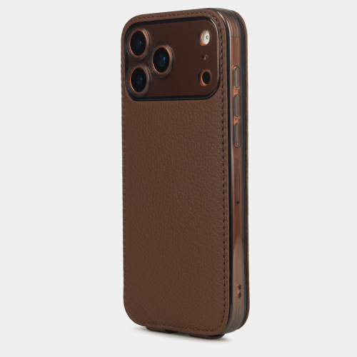 Чехол для iPhone 17 Pro Max - кожа теленка, шоколад