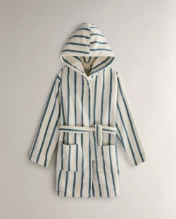 ZARA HOME ДЕТСКИЙ БАННЫЙ ХАЛАТ В ПОЛОСКУ, СИНИЙ