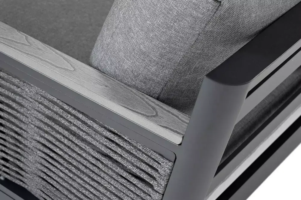 "Париж" угловой модульный диван, каркас из алюминия, цвет серый