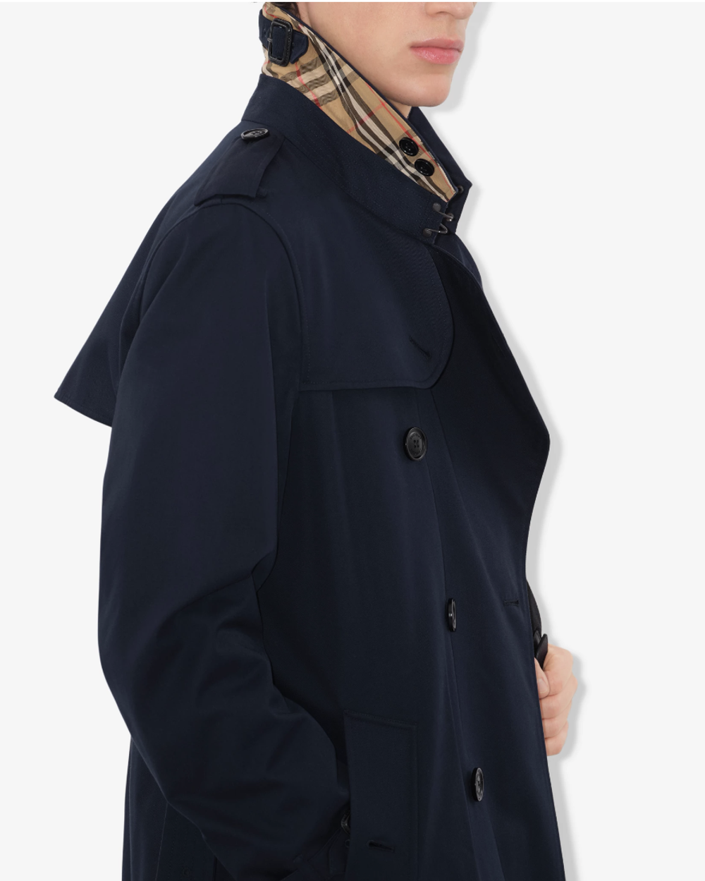 Оригинальный тренч Burberry Kensington средней длины,бежевый — сделано в Англии