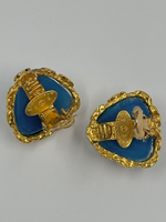 Клипсы с синими вставками Chanel