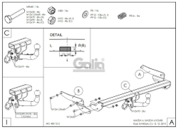 Фаркоп оцинкованный Galia M140A для MAZDA 6 2012-(паспорт и сертификат в комплекте)(без электрики)