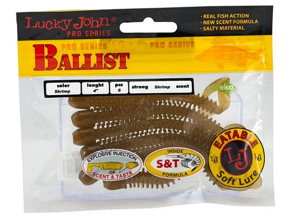 Твистеры съедобные LJ Pro Series BALLIST 4.0in (10,2 см), цв. S18, 6 шт.