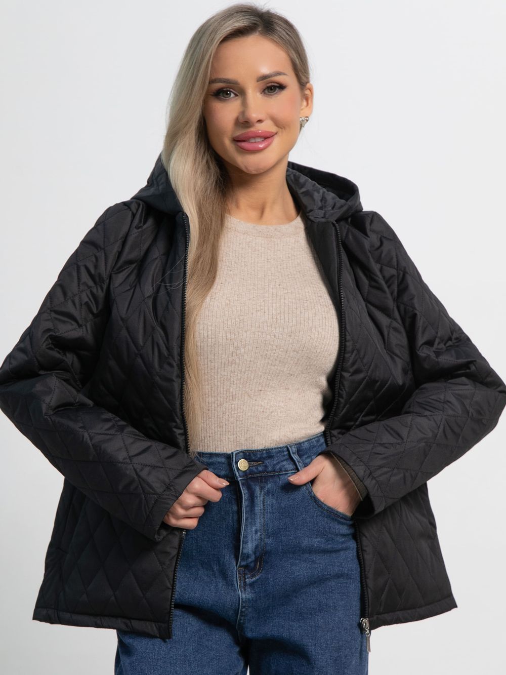 Куртка демисезонная стеганая (черная матовая) Б15194-25М LT Collection