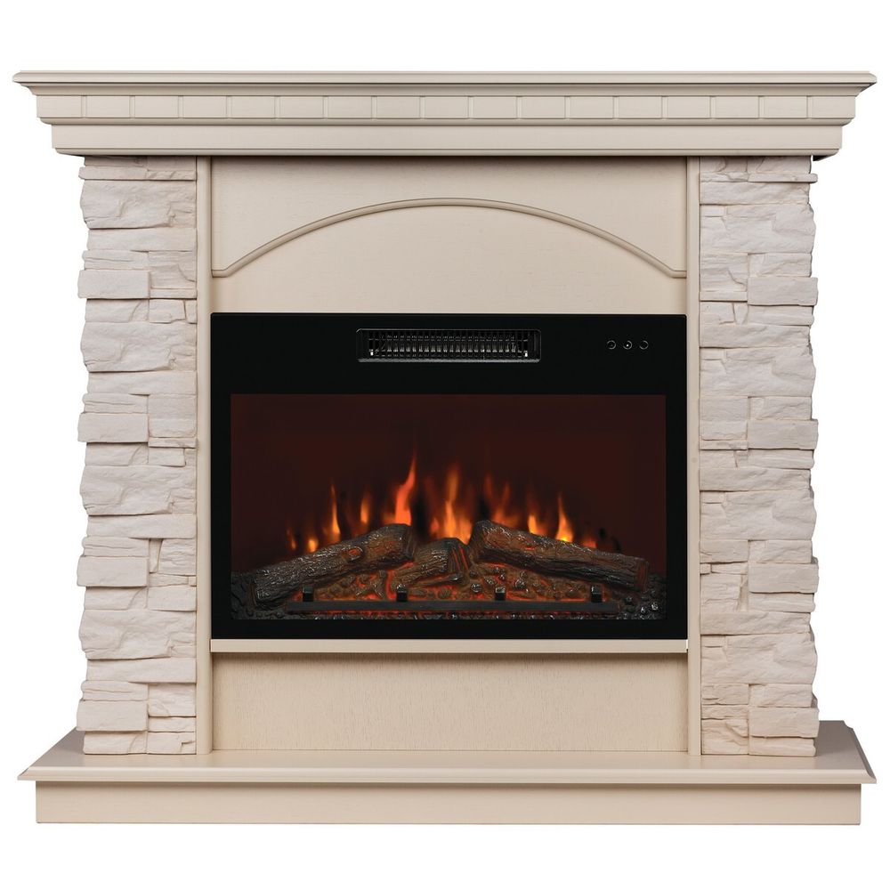 Электрокамин RealFlame Elford WT белый дуб с очагом Kendal 24