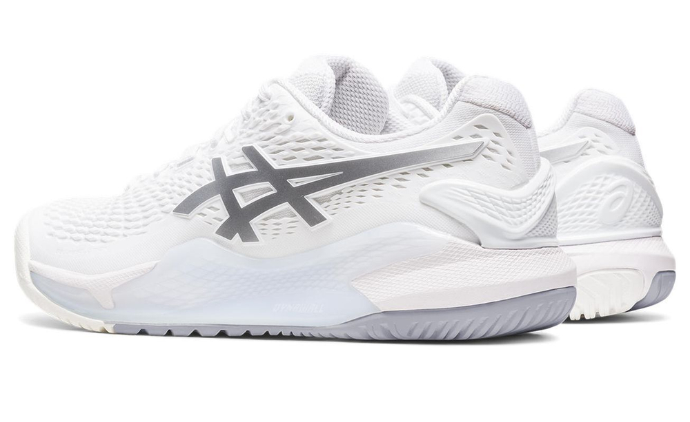Женские Кроссовки теннисные Asics Gel-Resolution 9 - white/pure silver