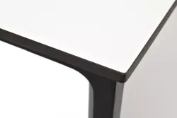 "Малага" обеденный стол из HPL 90х90см, цвет молочный, каркас черный