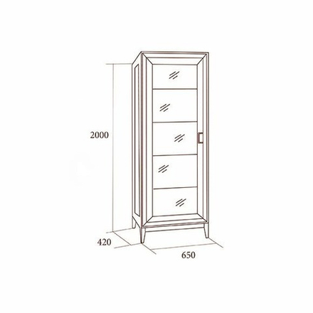 МОДЕНА Шкаф-витрина 1-дв.
