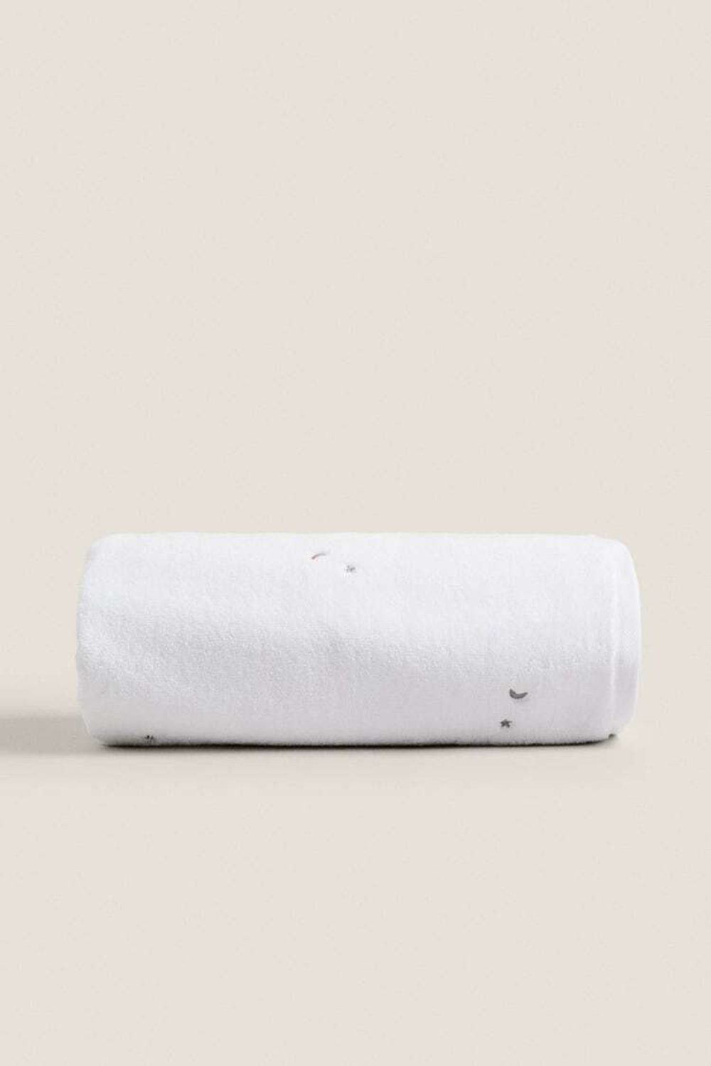 ZARA HOME ДЕТСКОЕ ПОЛОТЕНЦЕ MOON, БЕЛЫЙ