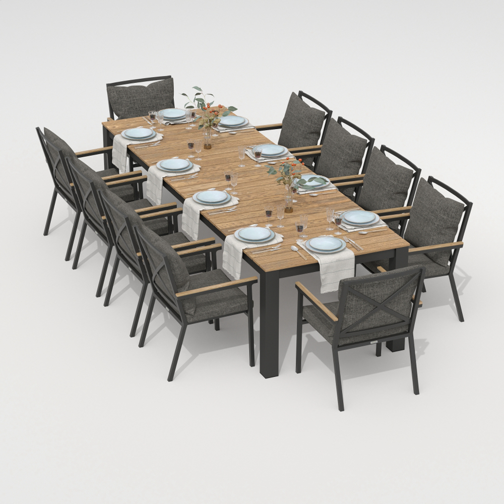 Стол обеденный ТЕЛЛА XL из тика 300x100