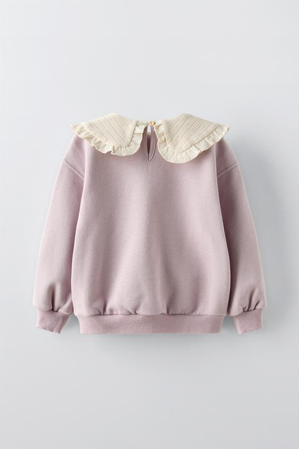 ZARA ТОЛСТОВКА С КОНТРАСТНЫМ ВОРОТНИКОМ, ТЕМНАЯ МАЛЬВА